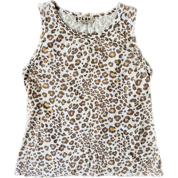Women's Blouse Dolan Animal Print Cheetah Tank Top Sleeveless Small Open Back - Picture 5 of 5